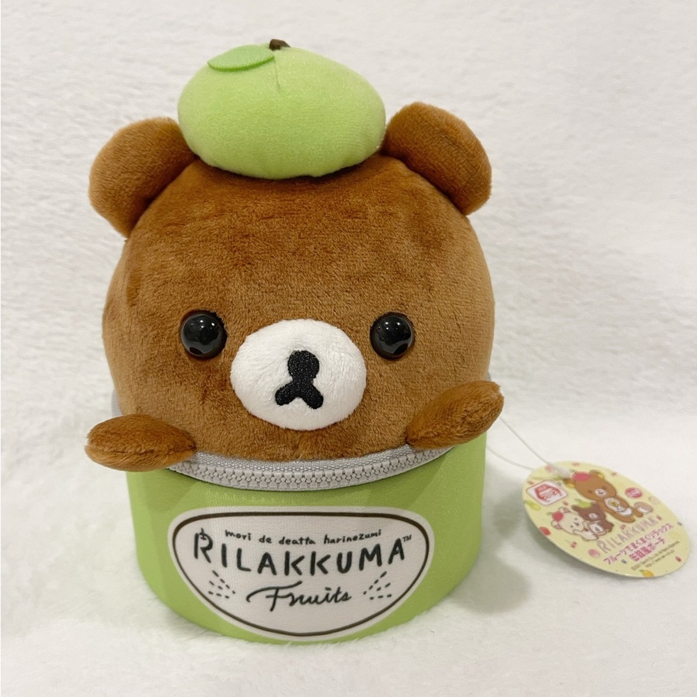 Sanrio Rilakkuma - Chairoikoguma - Many Fruits Rilakkuma Can Style Pouch - NWT